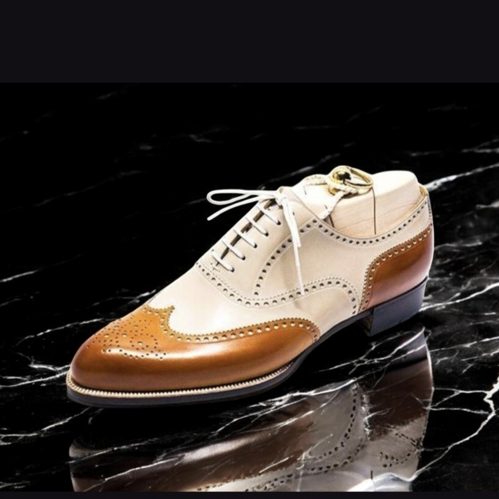 Elegant Two-Tone Leather Oxford Shoes